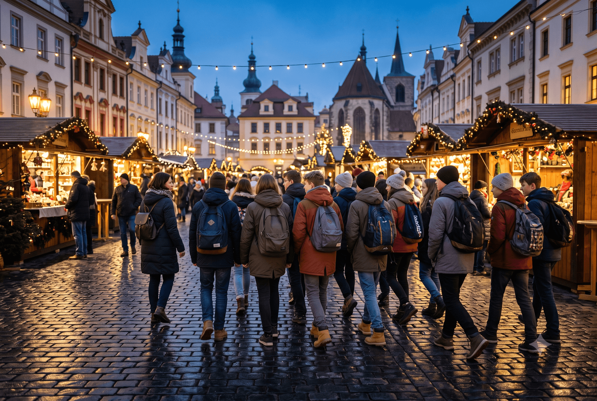 Adventní zájezdy za vánočními trhy — noční adventní trh s osvětlením